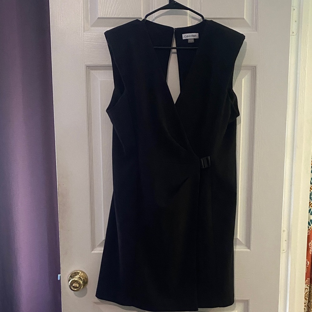 Calvin Klein Black V-Neck Mini Dress